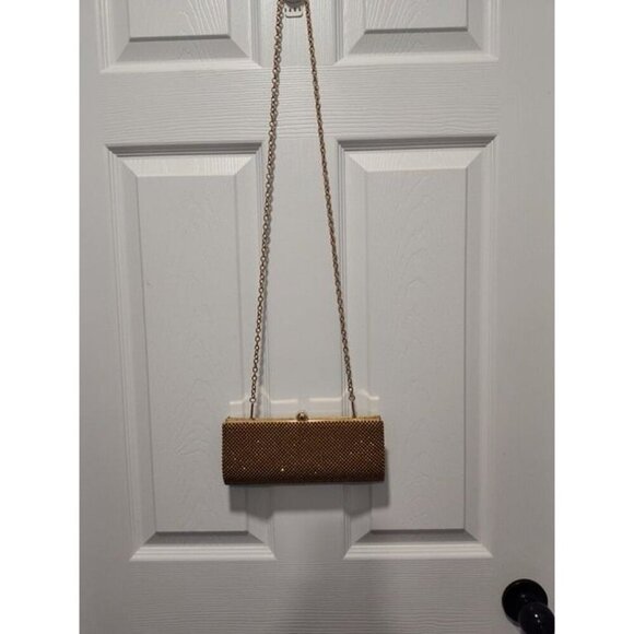 Vintage Retro Caziar Chainmail Clutch Bag Matte Gold With Clasp Chain Strap - Picture 2 of 12